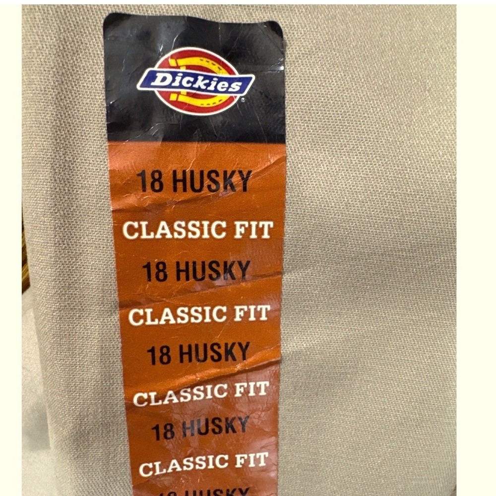 DICKIES Boys Khaki Flat‎ Front Straight Leg Pants Adjustable Waist Size 18H NWT - Picture 11 of 14